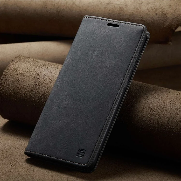 AUTSPACE A01 Serie Para Samsung Galaxy A33 5G PU Case de Cuero Bloqueo Rfid Billetera Vintage Flip Cubierta - Negro