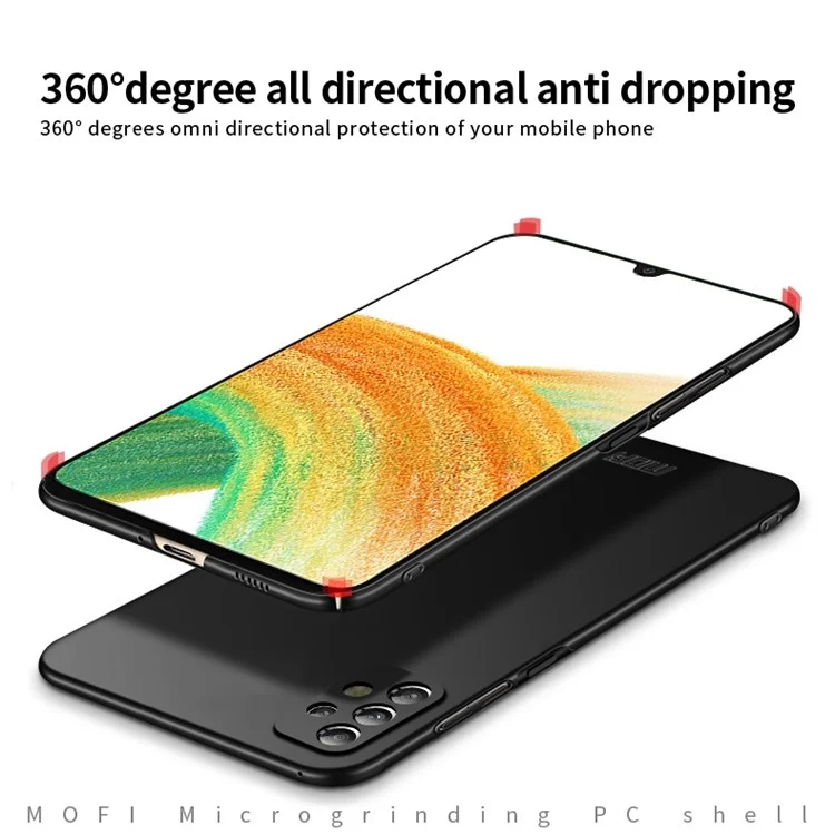 MOFI JK PC Série-1 Bouclier pour Samsung Galaxy A33 5G Anti-empreintes Digitales Ultra-fin Étui de Téléphone Tactile Soyeux Dos Dur en PC Mat - Noir