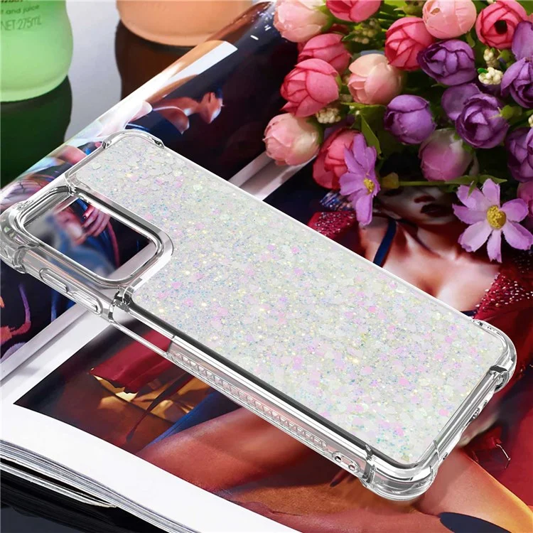 Serie Quicksand YB-1 para Samsung Galaxy A23 5G (Versión Global) / Funda trasera Liquid Floating Glitter Sequins TPU Anti-arañazos - Láser / Corazones