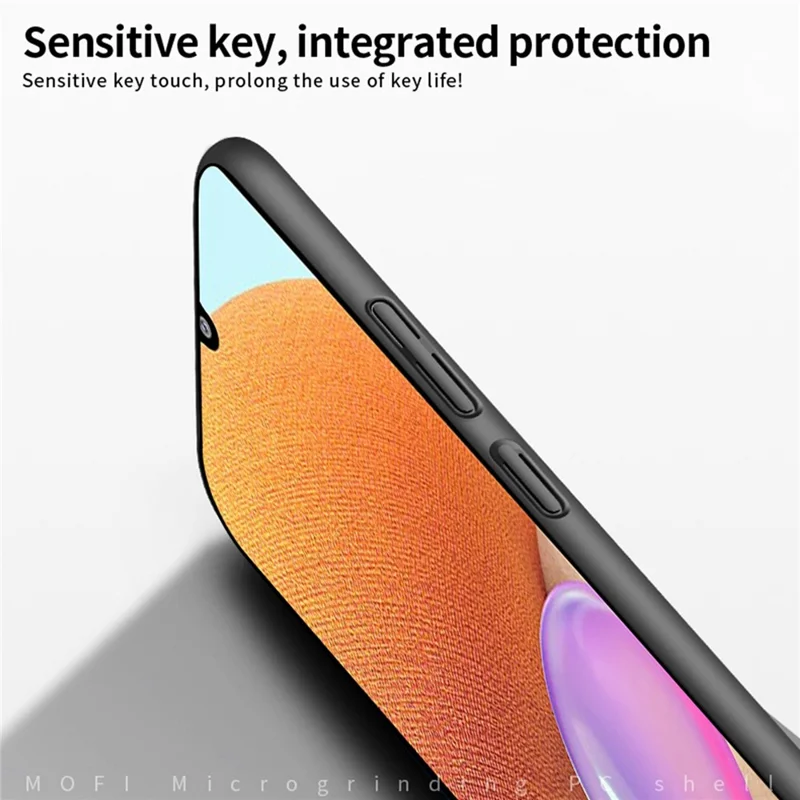 MOFI JK PC Series-1 Shield for Samsung Galaxy A32 4G (EU Version) Matte Surface Ultra Slim Phone Case Anti-drop Hard PC Back Cover with Strap - Black