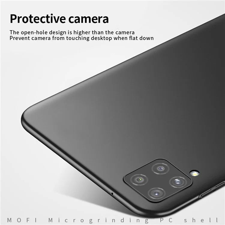 MOFI JK PC Series-1 Shield for Samsung Galaxy A22 4G (EU Version)/M22 Hard PC Ultra-Thin Cover Secure Grip Coated Non-Slip Matte Surface Camera Protection Phone Case with Strap - Black