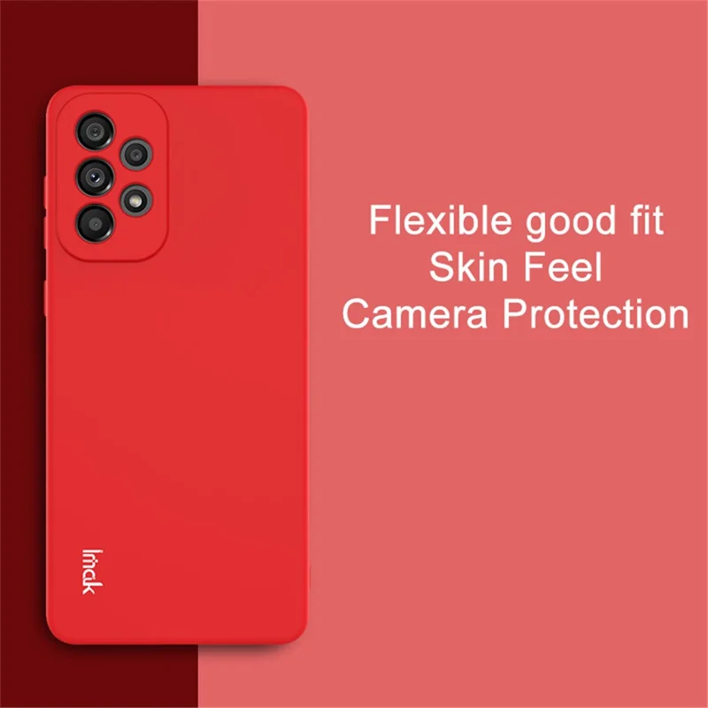IMAK UC-2 Series For Samsung Galaxy A73 5G Wear-resistant Solid Color Skin-touch Well-protected Phone TPU Case Shell - Red
