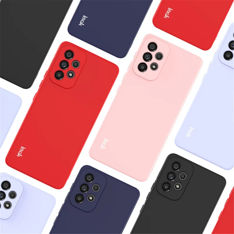 IMAK UC-2 Series For Samsung Galaxy A73 5G Wear-resistant Solid Color Skin-touch Well-protected Phone TPU Case Shell - Red