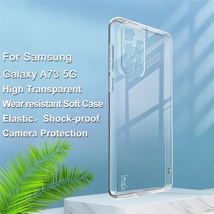 IMAK Серия UX-5 Защитный мягкий чехол для Samsung Galaxy A73 5G, износостойкий прозрачный чехол-накладка из ТПУ - прозрачный 