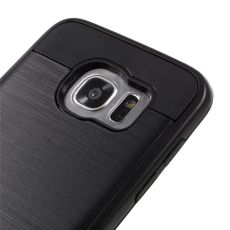 Brushed PC and TPU Hybrid Case for Samsung Galaxy S7 edge G935 - Black