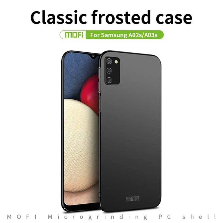 MOFI JK PC ​​series-1-schild Für Samsung Galaxy A02s (164,2 x 75,9 x 9,1 Mm)/a03s (164,2 x 75,9 x 9,1 Mm)/m02s/f02s Hartpc Cover Matte Anti-drogen-telefon-fall Mit Riemen - Schwarz