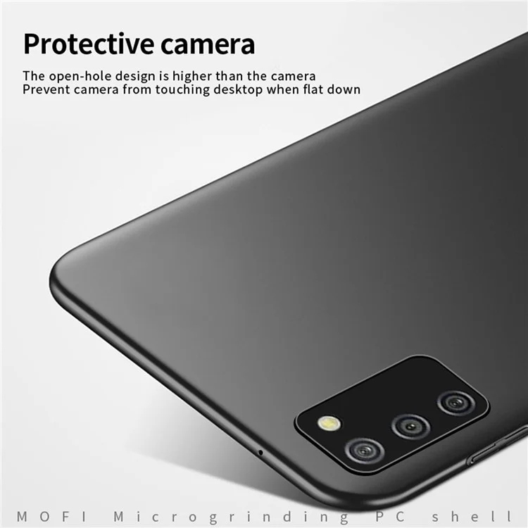 MOFI JK PC Series-1 Shield for Samsung Galaxy A02s (164.2x75.9x9.1mm)/A03s (164.2 x 75.9 x 9.1mm)/M02s/F02s Hard PC Cover Matte Anti-drop Phone Case with Strap - Black