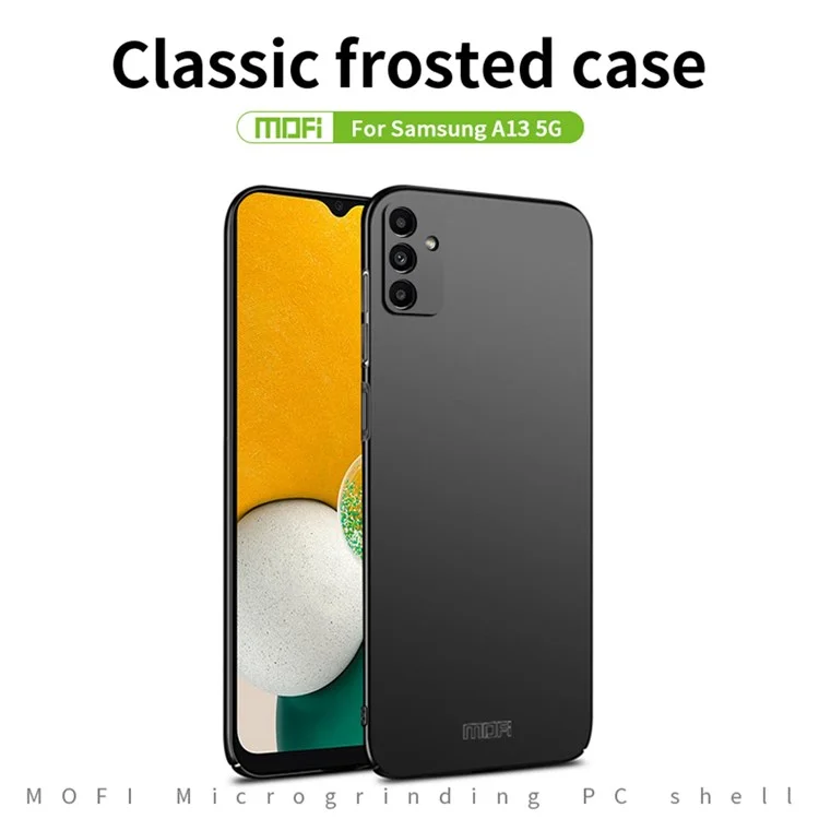 MOFI JK PC Series-1 Shield Matte Phone Case para Samsung Galaxy A13 5G, Protección a prueba de caídas Cubierta de smartphone PC con correa - Negro