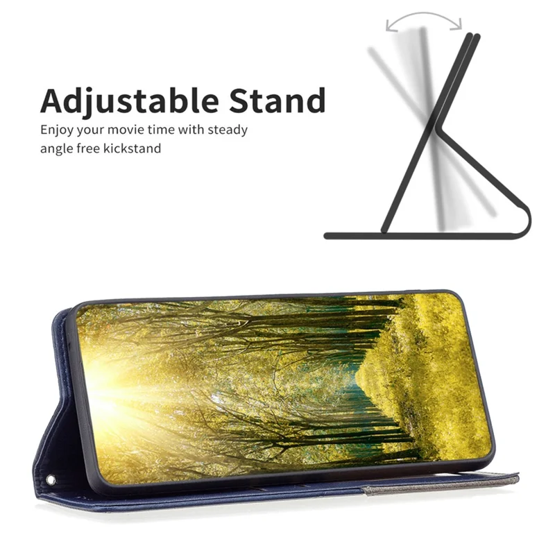 Funda de cuero para Samsung Galaxy M33 5G (Global) con soporte para tarjetas, diseño impreso y soporte para teléfono - Azul