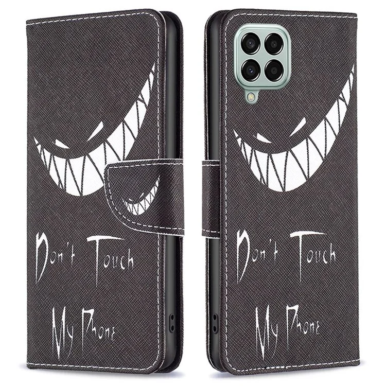 Für das Samsung Galaxy M33 5G (globale Version) BF-Musterdruck-Lederreihe-1 Magnetverschluss-Telefon-Drop-proof-Case Flip Stand Wallet Schutzhülle - Fass mein Telefon nicht an