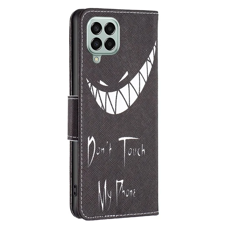 Für das Samsung Galaxy M33 5G (globale Version) BF-Musterdruck-Lederreihe-1 Magnetverschluss-Telefon-Drop-proof-Case Flip Stand Wallet Schutzhülle - Fass mein Telefon nicht an
