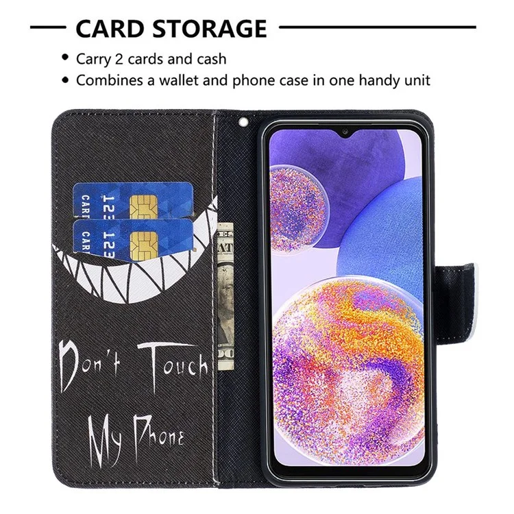 Per Samsung Galaxy M23/F23 5G BF Stampa di Stampa in Pelle Serie 1 Custodia di Chiusura Magnetica Con Guscio Protettivo Per il Portafoglio Folio Regolabile - Non Toccare il Mio Telefono