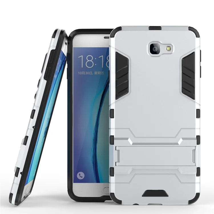 PC + TPU Hybrid Case with Kickstand for Samsung Galaxy J7 Prime / On7 (2016) - Silver