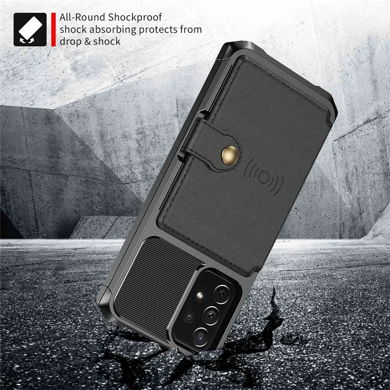 Capa de telefone ZM03 para Samsung Galaxy A53 5G TPU + PU Leather Wallet Anti-scratch Cell Phone Cover com folha de metal magnética - Preto