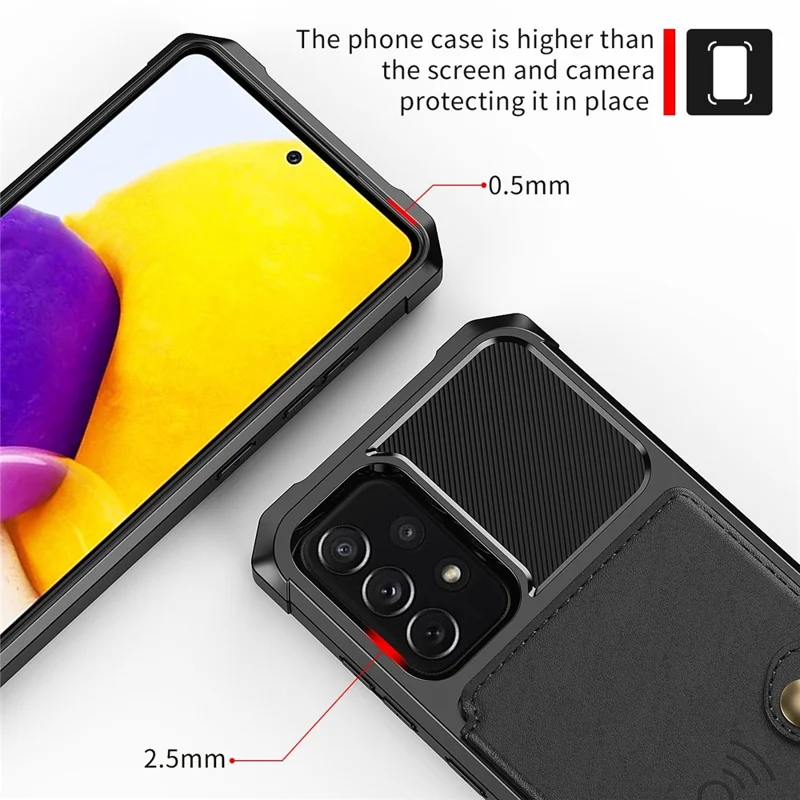 Capa de telefone ZM03 para Samsung Galaxy A53 5G TPU + PU Leather Wallet Anti-scratch Cell Phone Cover com folha de metal magnética - Preto