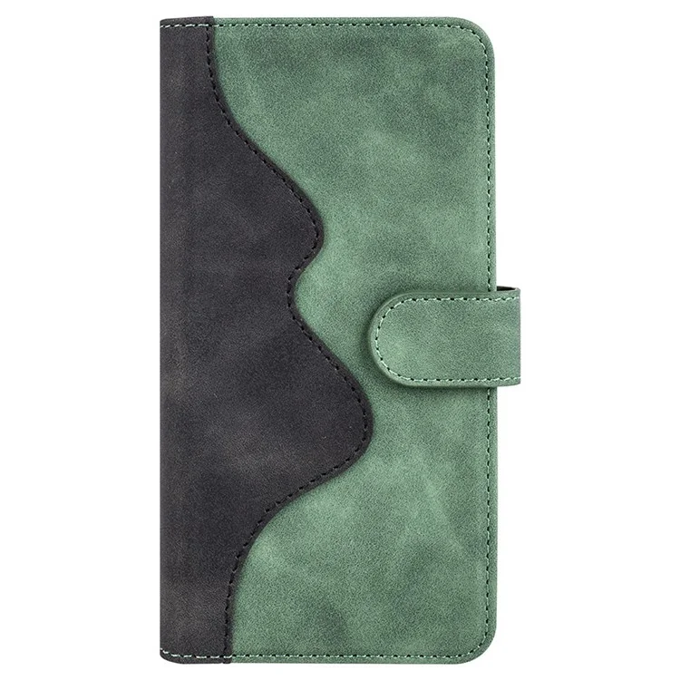 Splicing Design Cell Phone Case for Samsung Galaxy A53 5G Leather Wallet Style Folio Flip Anti-fall Phone Shell with Stand - Green