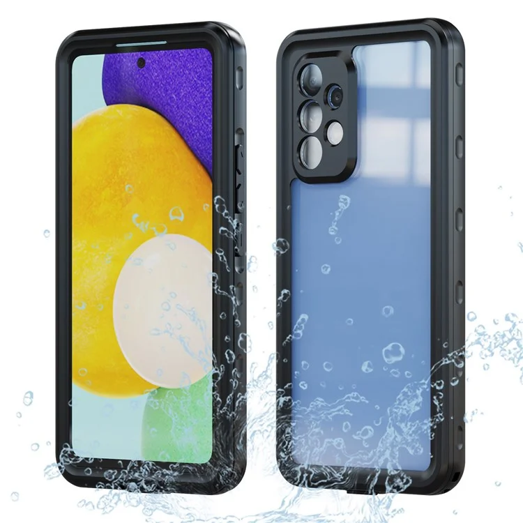 SHELLBOX Transparent Waterproof Hybrid Phone Back Case for Samsung Galaxy A53 5G, [Support Fingerprint Unlock] IP68 Waterproof IP6X Dust-Proof Protective Case