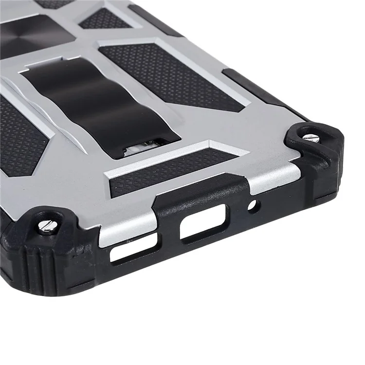 Для Samsung Galaxy A73 5G PC TPU Combo Armor Case Case Хорошо Защищенная Гибридная Оболочка с Помощью Скребки - Серебряный