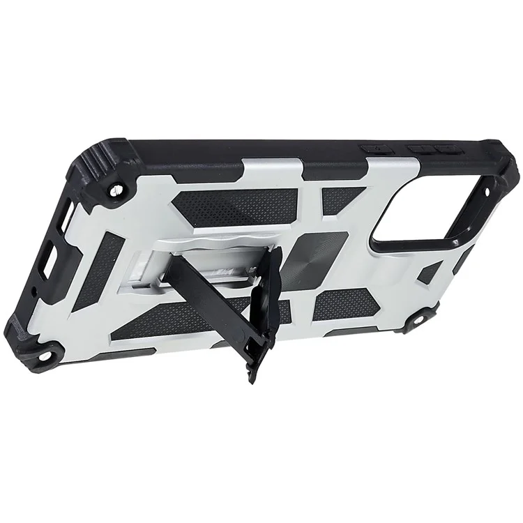 Для Samsung Galaxy A73 5G PC TPU Combo Armor Case Case Хорошо Защищенная Гибридная Оболочка с Помощью Скребки - Серебряный