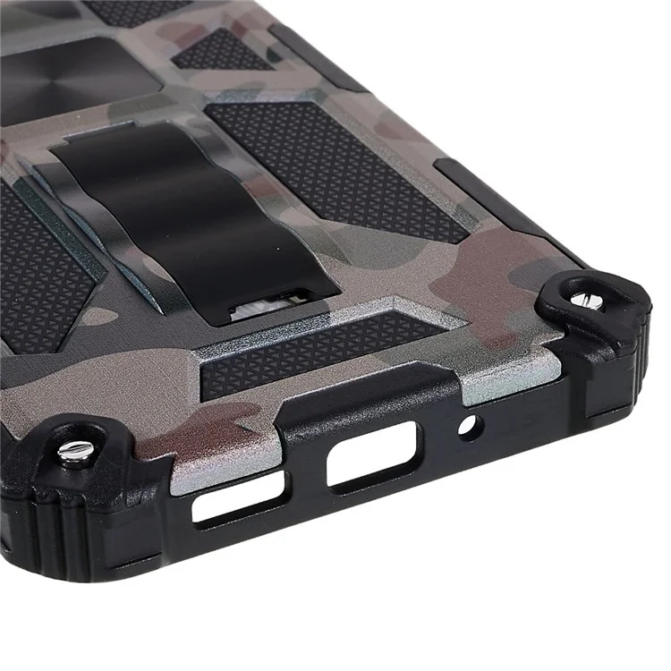 Para o Samsung Galaxy A73 5G Military Sturdy Kickstand Case Camouflage Padrive PC + TPU Chefe de Absorção de Choque - Exército Verde