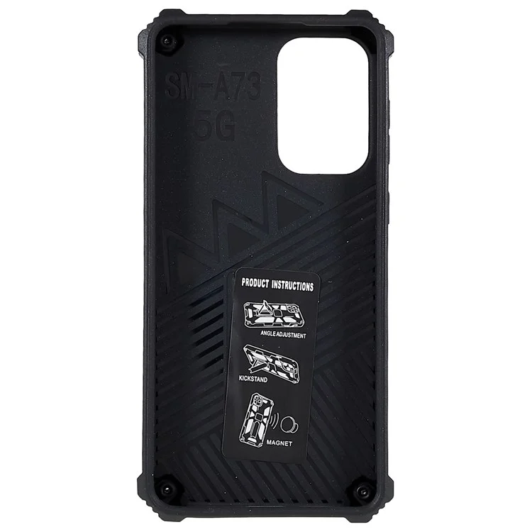 Für Samsung Galaxy A73 5G Military Sturdy Kickstand Case Camouflage Muster Heavy Duty PC + TPU -stoßdämpfungsabdeckung - Hellgrün