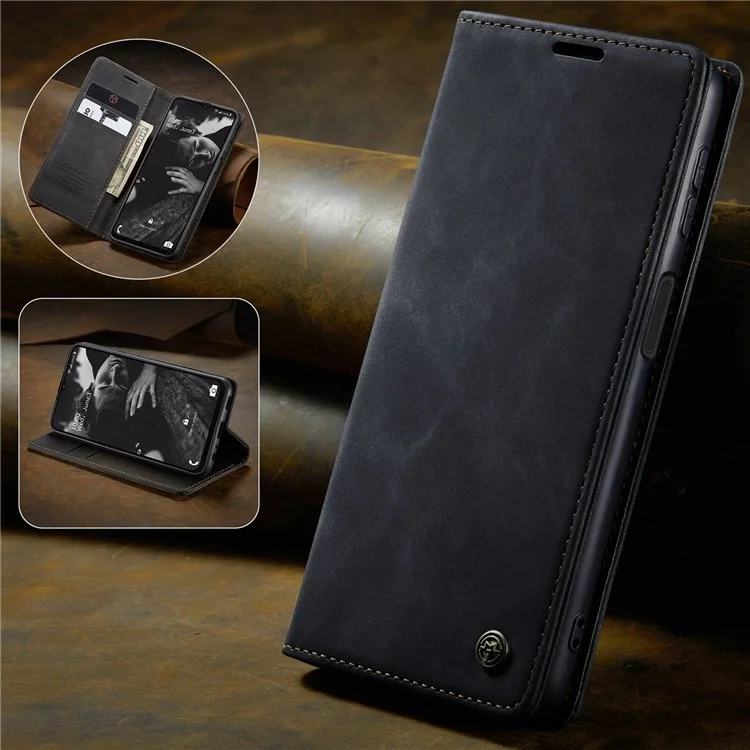 CASEME 013 Serie per Samsung Galaxy A23 5G (Versione globale) / Custodia telefonica 4G Borsa in pelle PU assorbita automaticamente Portafoglio Foldable Stand Custodia per telefono - Nero