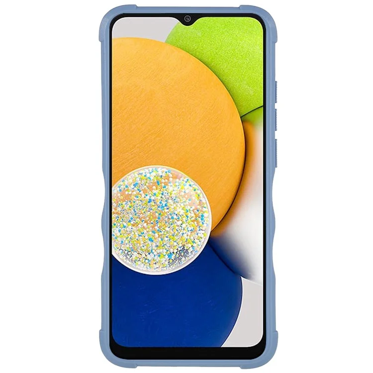 For Samsung Galaxy A03 (164.2 x 75.9 x 9.1mm) Phone Case Kickstand Dual Layer Hard PC Soft TPU Shockproof Protective Cover - Silver