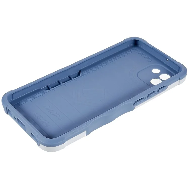 For Samsung Galaxy A03 (164.2 x 75.9 x 9.1mm) Phone Case Kickstand Dual Layer Hard PC Soft TPU Shockproof Protective Cover - Silver