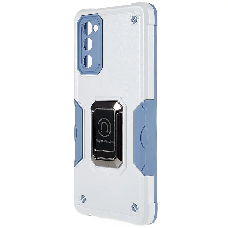 Для Samsung Galaxy S20 fe 2022/S20 Fe/s20 Fan Edition/S20 fe 5G/S20 Fan Edition 5G/S20 Lite Shock -reseact Soft TPU Hard PC Case с Кольцевым Креплением. - Серебряный