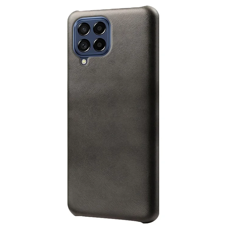 Per Samsung Galaxy M53 5G Protezione dello schermo Custodia telefonica in PC rivestita in pelle PU antishock a tutto tondo - Nero