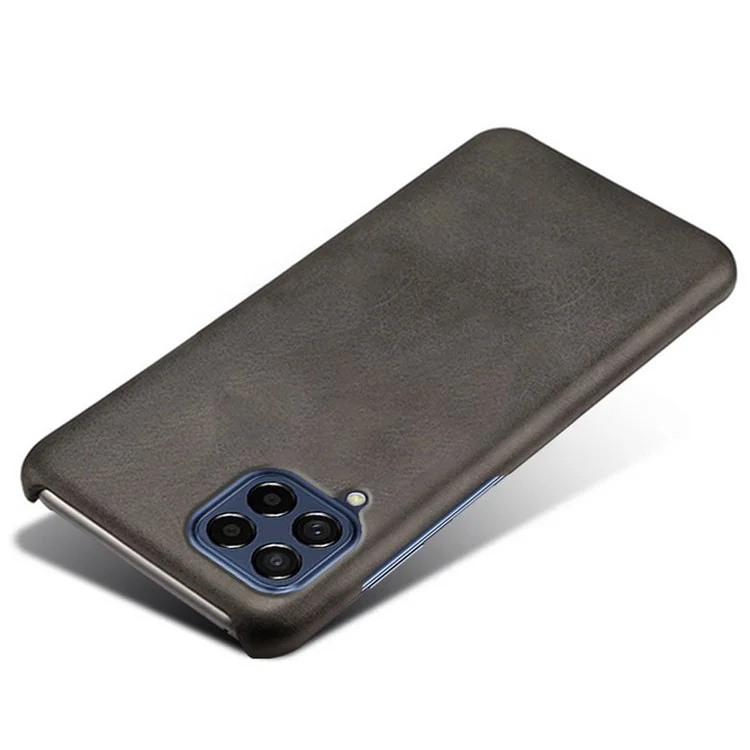 Per Samsung Galaxy M53 5G Protezione dello schermo Custodia telefonica in PC rivestita in pelle PU antishock a tutto tondo - Nero