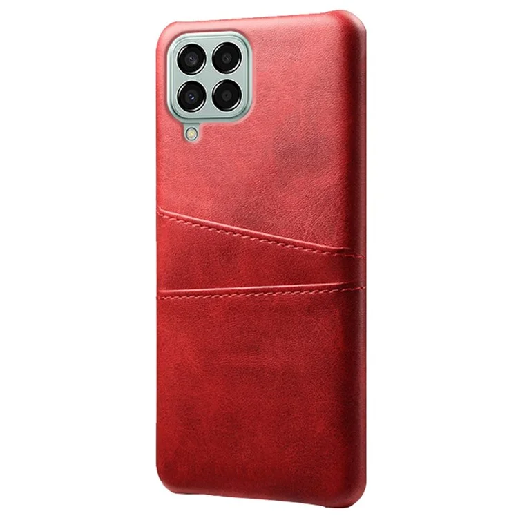 Para Samsung Galaxy M33 5G (Versión Global) Absorción De Choque Back Cape De Carcasa Multipropósito Slots Protector PU Cuero Cubierta De PC Recubierta De Cuero - Rojo