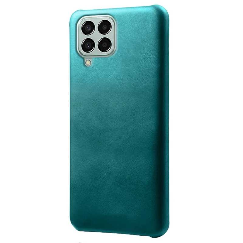 Pour Samsung Galaxy M33 5G (version Globale) Texturé PU En Cuir Enduit PC Téléphone Back Guard Shell - Vert