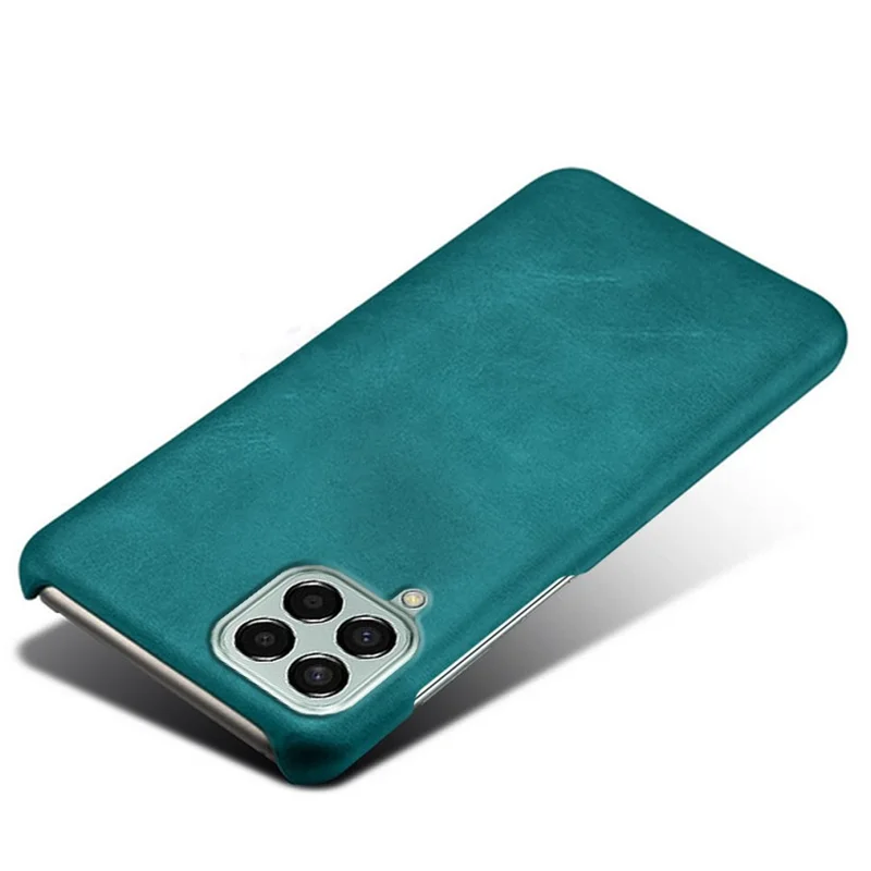 Pour Samsung Galaxy M33 5G (version Globale) Texturé PU En Cuir Enduit PC Téléphone Back Guard Shell - Vert