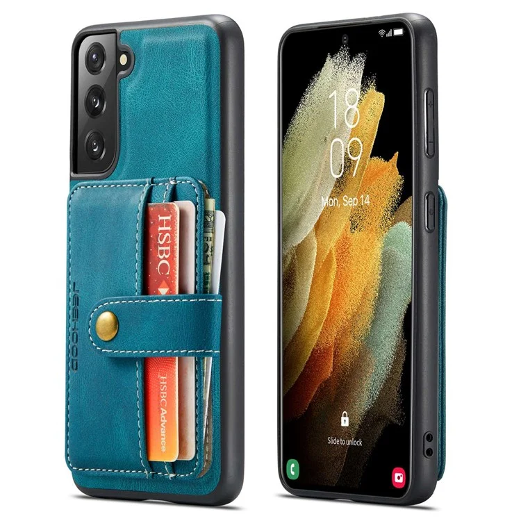 Cubierta Desmontable De Jeehood Para Samsung Galaxy S20 Plus 4G/5G Magnet Wallet Cuero Recubierto TPU RFID Bloqueo De Teléfonos Móviles Bloqueo De Teléfono Móvil - Azul