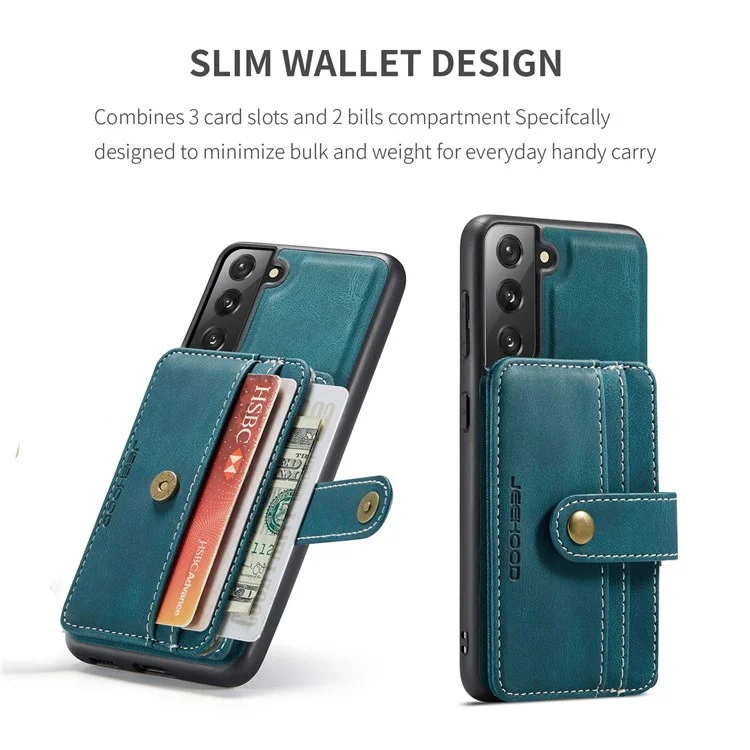 Cubierta Desmontable De Jeehood Para Samsung Galaxy S20 Plus 4G/5G Magnet Wallet Cuero Recubierto TPU RFID Bloqueo De Teléfonos Móviles Bloqueo De Teléfono Móvil - Azul