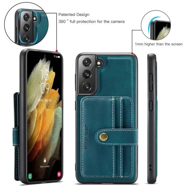 Cubierta Desmontable De Jeehood Para Samsung Galaxy S20 Plus 4G/5G Magnet Wallet Cuero Recubierto TPU RFID Bloqueo De Teléfonos Móviles Bloqueo De Teléfono Móvil - Azul