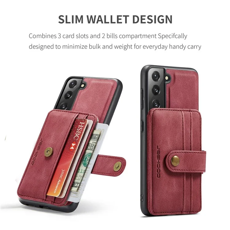 Couverture Détachable Jeehood Pour Samsung Galaxy S20 Plus 4G / 5G Portefeuille Magnétique En Cuir TPU RFID Blocking Mobile Phone Case - Rouge