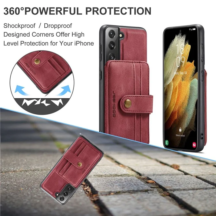 Couverture Détachable Jeehood Pour Samsung Galaxy S20 Plus 4G / 5G Portefeuille Magnétique En Cuir TPU RFID Blocking Mobile Phone Case - Rouge