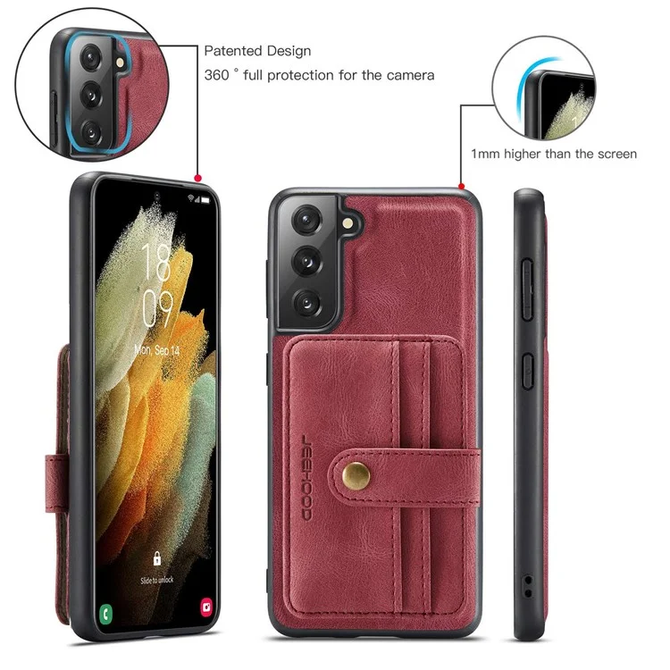 Couverture Détachable Jeehood Pour Samsung Galaxy S20 Plus 4G / 5G Portefeuille Magnétique En Cuir TPU RFID Blocking Mobile Phone Case - Rouge