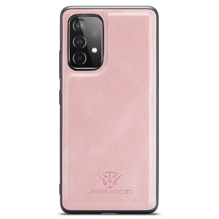 Jeehood Para Samsung Galaxy A73 5G Case de TPU de Cuero Con Recubrimiento PU Desmontable Cubierta de Teléfono de la Billetera Anti-droppu - Oro Rosa