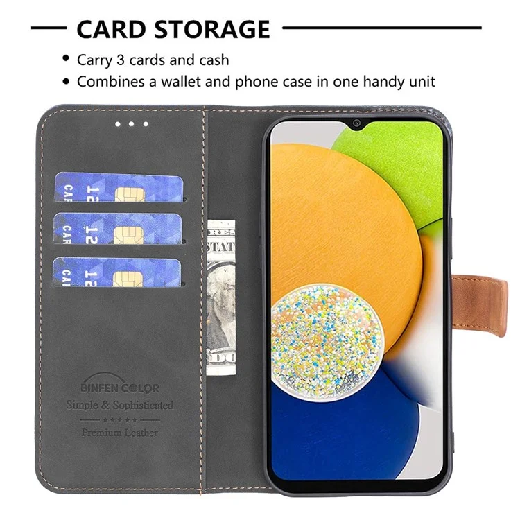 BINFEN COLOR BF Leather Case Series-7 para Samsung Galaxy A41 (Versão Global), Estilo 11 Texture Antidedada Matte PU Leather Case com TPU Inner Case - Preto