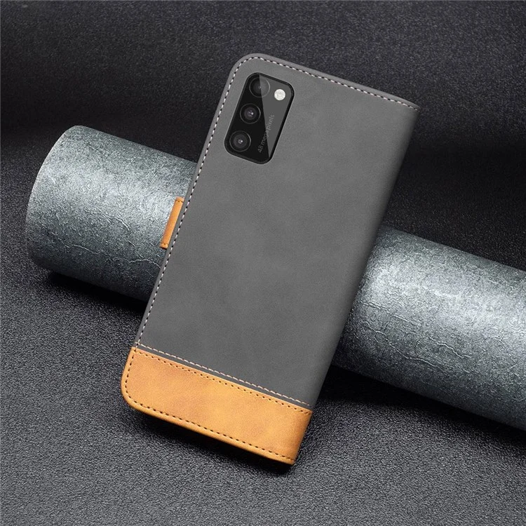 BINFEN COLOR BF Leather Case Series-7 para Samsung Galaxy A41 (Versão Global), Estilo 11 Texture Antidedada Matte PU Leather Case com TPU Inner Case - Preto