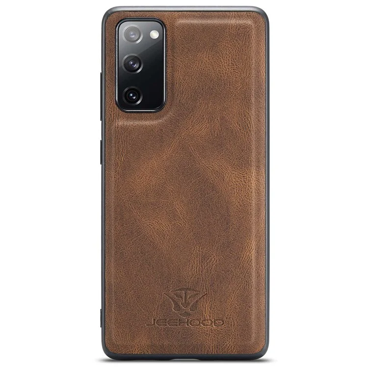 JEEHOOD For Samsung Galaxy S20 FE 2022/S20 FE 4G/S20 FE 5G/S20 Lite Wallet Kickstand Cover Detachable 2-in-1 PU Leather Coated TPU Phone Case - Brown