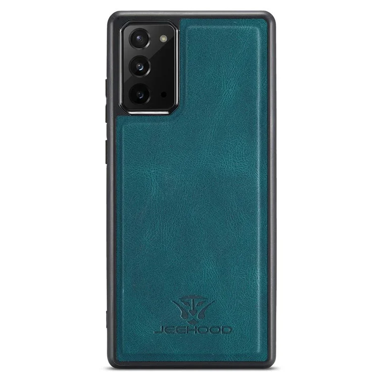 JEEHOOD For Samsung Galaxy Note20 4G/Note20 5G Detachable Leather Coated TPU Case Kickstand Wallet Phone Protective Cover - Green