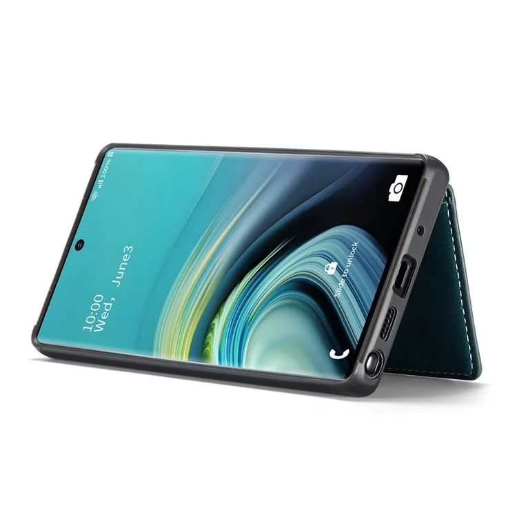 JEEHOOD For Samsung Galaxy Note20 4G/Note20 5G Detachable Leather Coated TPU Case Kickstand Wallet Phone Protective Cover - Green