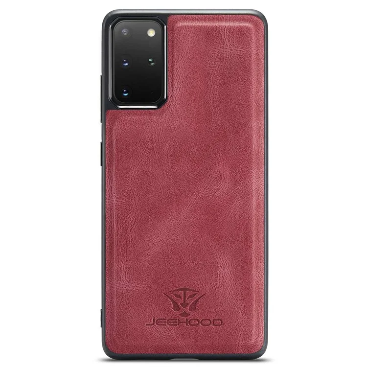 JEEHOOD Per Samsung Galaxy S20 Plus 4G/S20 Plus 5G Custodia Staccabile 2-in-1 Rivestita in Pelle PU Cover Wallet con Supporto - Rosso