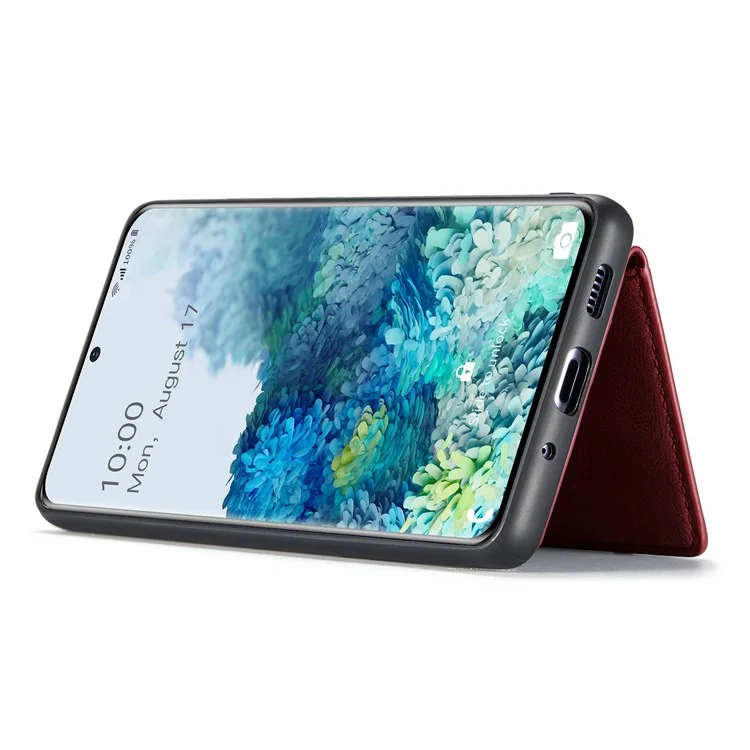 JEEHOOD Per Samsung Galaxy S20 Plus 4G/S20 Plus 5G Custodia Staccabile 2-in-1 Rivestita in Pelle PU Cover Wallet con Supporto - Rosso