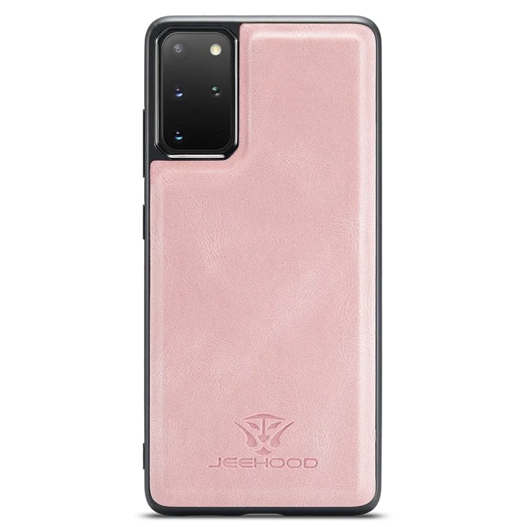 JEEHOOD For Samsung Galaxy S20 Plus 4G/S20 Plus 5G Detachable 2-in-1 Phone Cover PU Leather Coated TPU Wallet Kickstand Case - Rose Gold
