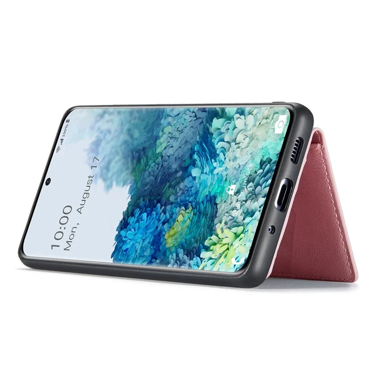 JEEHOOD For Samsung Galaxy S20 Plus 4G/S20 Plus 5G Detachable 2-in-1 Phone Cover PU Leather Coated TPU Wallet Kickstand Case - Rose Gold